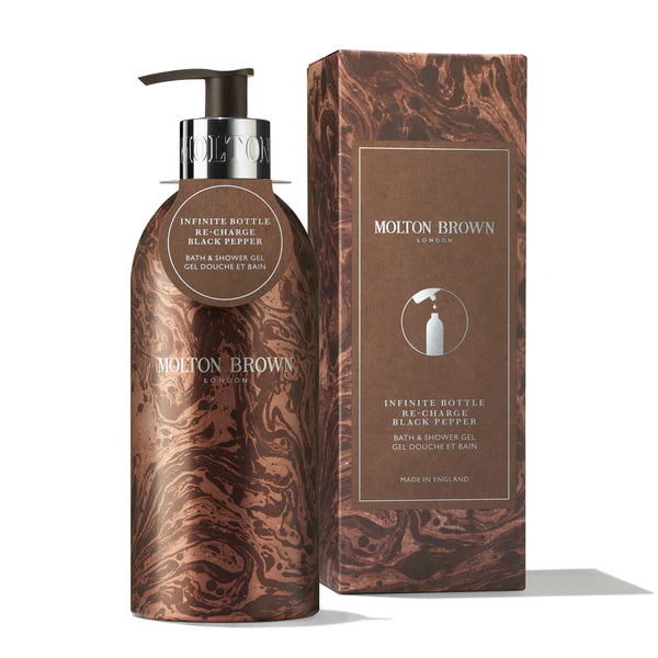 MOLTON BROWN LIMITED EDITION RE-CHARGE BLACK PEPPER BATH & SHOWER GEL INFINITE BOTTLE