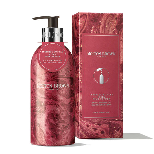 MOLTON BROWN 400ML LIMITED EDITION PINK PEPPER BATH & SHOWER GEL INFINITE BOTTLE