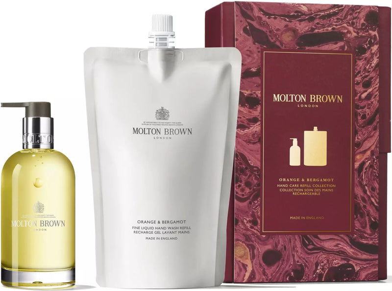 Molton Brown Orange & Bergamot Glass Handwash & refill giftset